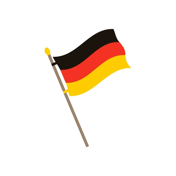 Bandeira nacional da Alemanha isolada em branco. Ícone, sinal, símbolo. Para uma grande variedade de aplicações de design. — Vetor de Stock