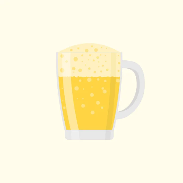 Une tasse de bière mousseuse. Illustration vectorielle sur fond jaune clair. Icône. signe. Pour diverses fins de conception. — Image vectorielle