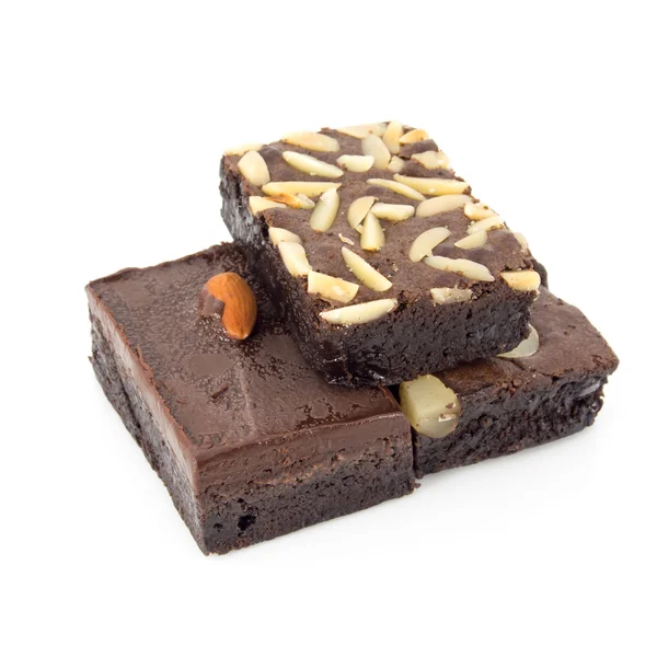 Högen av brownies isolerad på vit — Stockfoto