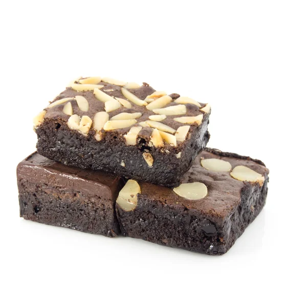 Högen av brownies isolerad på vit — Stockfoto