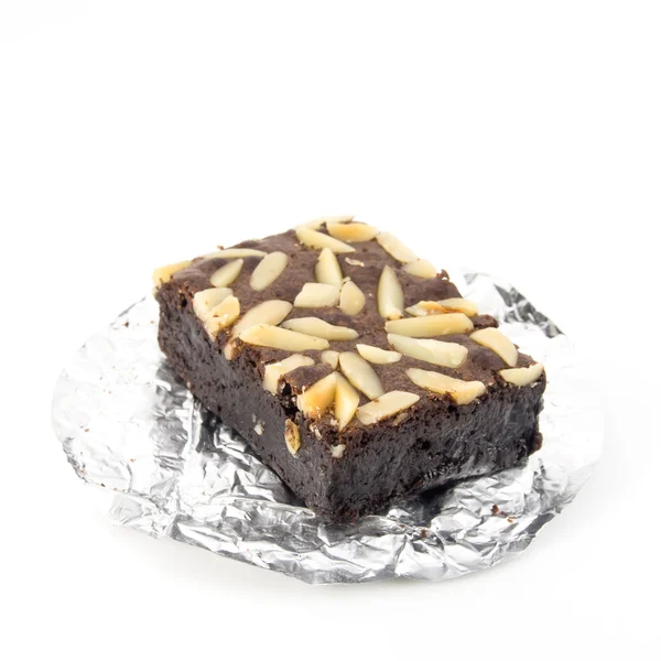 Pilha de brownies isolados em branco — Fotografia de Stock