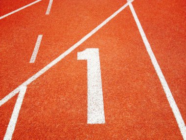Bir numara ile atletizm koşu parkuru