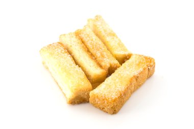 Beyaz bir arka plan üzerinde tost