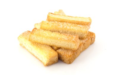 Beyaz bir arka plan üzerinde tost