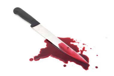 kan splatter mutfak bıçağı ile