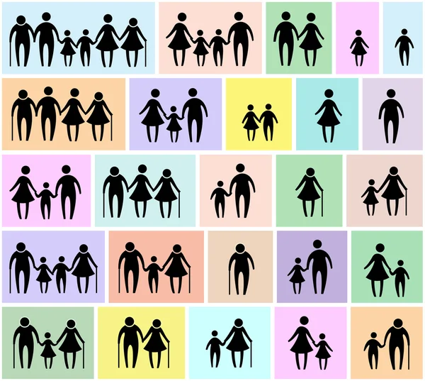 Jeu d'icônes famille — Image vectorielle