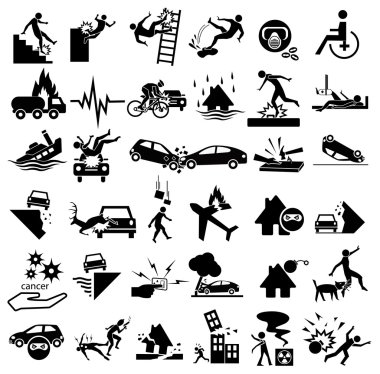 sigorta için kaza Icons set