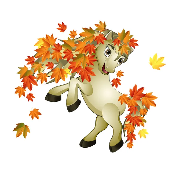 Horse autumn — Stock Vector