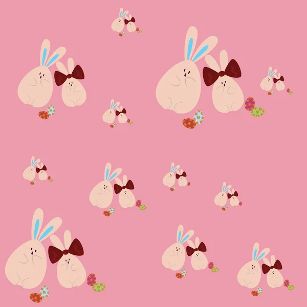 Pattern with Easter rabbits — Stock Vector