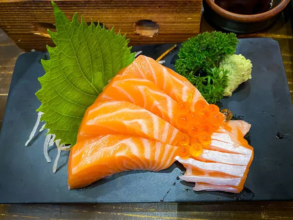 Verse Zalm Japans Eten Tafel — Stockfoto