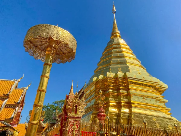 Wat Phra Doi Suthep Tempio Buddista Attrazione Turistica Chiang Mai — Foto Stock