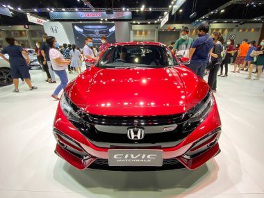 Bangkok Tayland 12 Aralık 2020: Honda CIvic araba fuarı Bangkok, Tayland 'daki Motor Fuarı 2020 fuarında