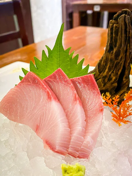 Fresh Hamaji Fish Sashimi Served Table — Stock Photo, Image