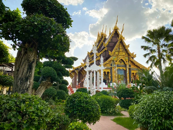 Wat Tha Mai Tapınağı Tayland Samutsakorn Bölgesindeki Turistik Eğlence Merkezi — Stok fotoğraf