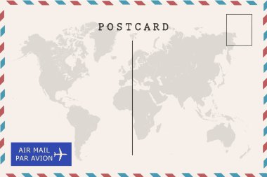 havayolu arkası boş kartpostal