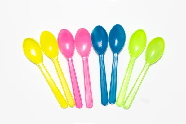 Small plastic spoons — Stock Photo, Image