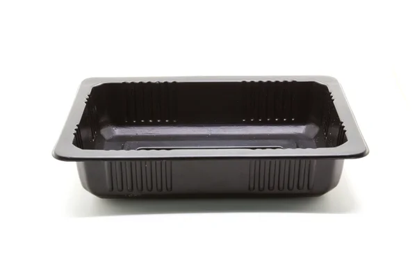 黒いプラスチック製の食品容器 — ストック写真