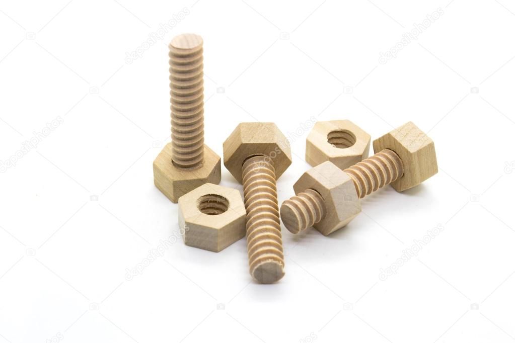 Wooden nuts and bolts — Stock Photo © ztudiototo 84337686