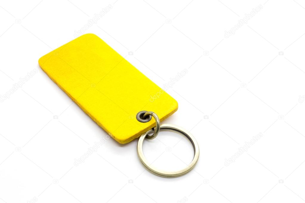 Yellow leather Keychain