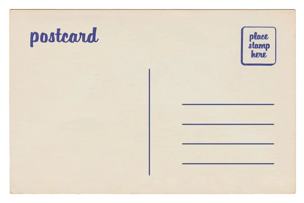 Back of blank postcard — Stock Photo, Image