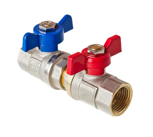 Hot and cold water valves — Stock Photo, Image
