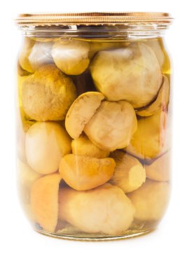 cam kavanoz turşu cepe mantar ile