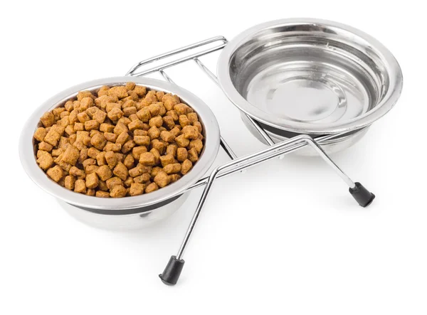 Dry food for pets with water — Stock Photo, Image