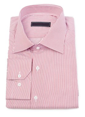 Beyaz arka plan üzerinde izole erkek çizgili kırmızı gömlek