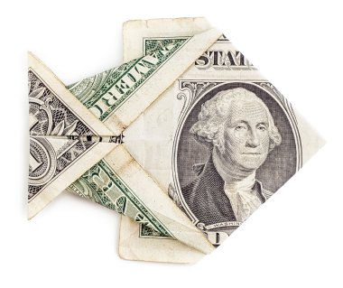 İzole Doları origami balık