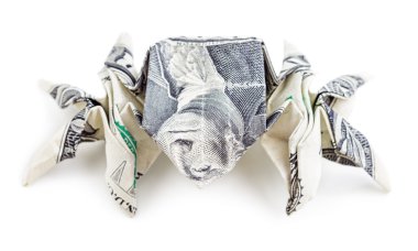 İzole Doları origami örümcek