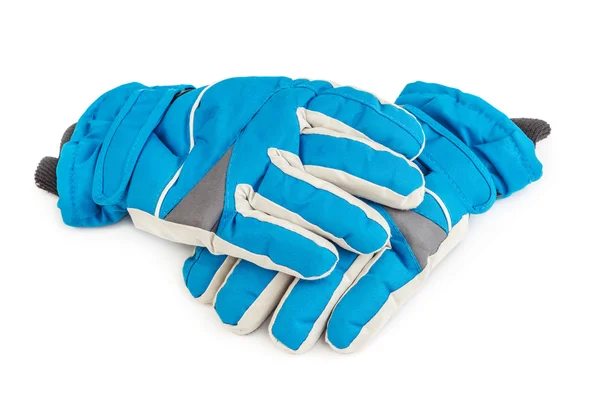 Winter blue ski gloves isolated — Stock Photo, Image