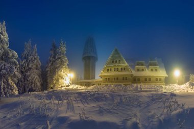 Such peak is the highest mountain of the Bukovohorsk Mountains, the eastern part of the Orlick Mountains, Moravia and Bohemia Czech Republic Kramarova hut on the top Most popular area for skiing