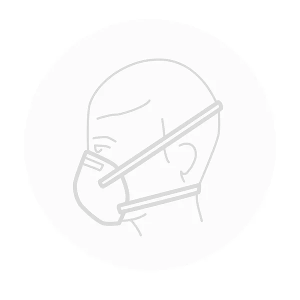 Man Face Mask Line Icon Pictogram — Stock Photo, Image