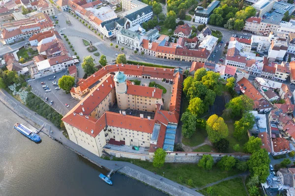 Luchtfoto Van Stad Rivier Reisplaats Achtergrond — Stockfoto