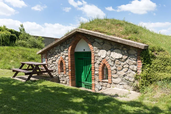 Groep Van Typische Outdoor Wijnkelder Moravië Tsjechië Oude Traditionele Kelder — Stockfoto