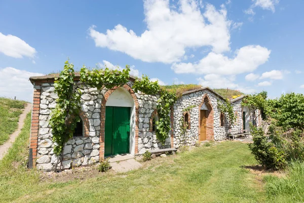 Groep Typische Openlucht Wijnkelders Moravië Tsjechië Oude Traditionele Kelders Met — Stockfoto