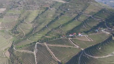 Dramatic sunset over the agricultural landscape Aerial shot, countryside landscape during summer or spring time. Fields and meadows in Moravia, Czech republic. Sunset time