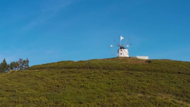 Traditionell Väderkvarn Reseplats Bakgrund — Stockvideo