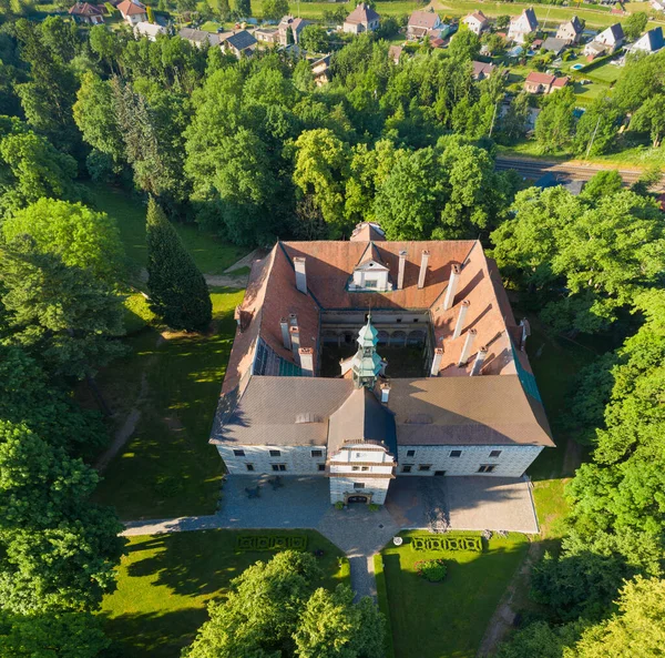 Aerial View Old Town Church Nature Background — Stock Photo, Image