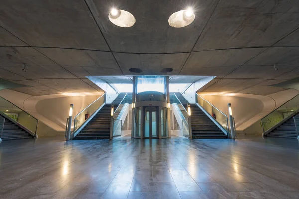 Lisbon Portugal 2021 Lisbon Oriente Train Station Night Amazing Architecture — Stock Photo, Image