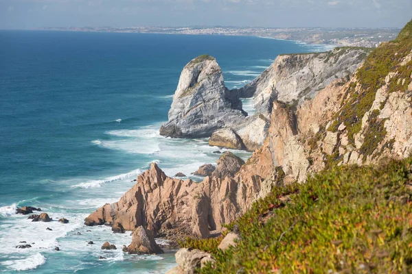 Widok Morze Krajobrazem Klifów Północy Hiszpanii Wybrzeże Oceanu Atlantyckiego Piękny — Zdjęcie stockowe
