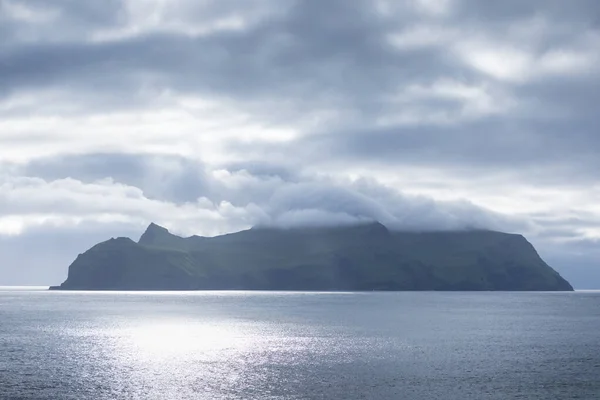 Die Spitze Des Berges Der Färöer Inseln Ein Blick Auf — Stockfoto