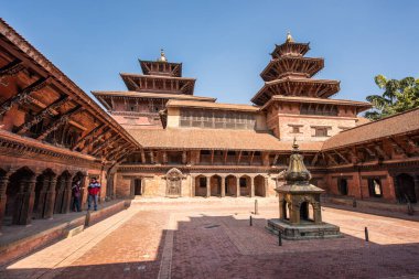 Patan 'da durbar Meydanı, Katmandu Vadisi' nde antik şehir, Nepal.