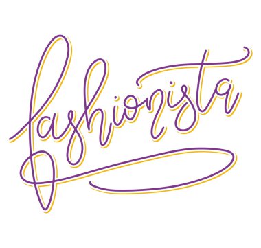 Moda renkli harfler, beyaz arka planda izole edilmiş vektör illüstrasyonu. Posterler, fotoğraf kaplamaları, tebrik kartları, tişört baskısı ve sosyal medya için el yazısı.