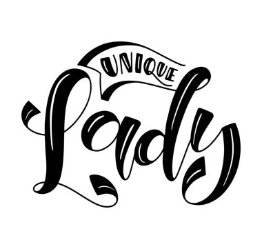 Eşsiz bayan - siyah vektör çizimi beyaz arkaplanda izole edildi.