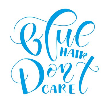 Mavi saç umursamaz - beyaz arkaplanda izole edilmiş renkli vektör çizimi.