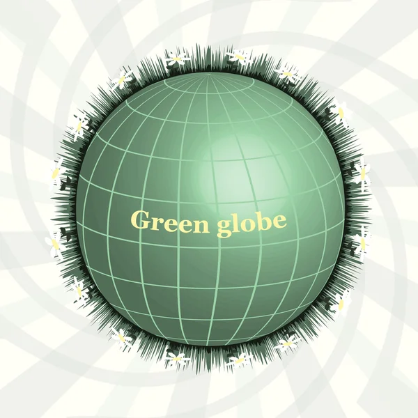 Planeta Verde. Globo Verde. Diseño ecológico. Tierra Pura . — Vector de stock