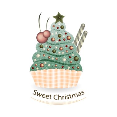 Cute retro tatlım. Yeni yıl arka plan.