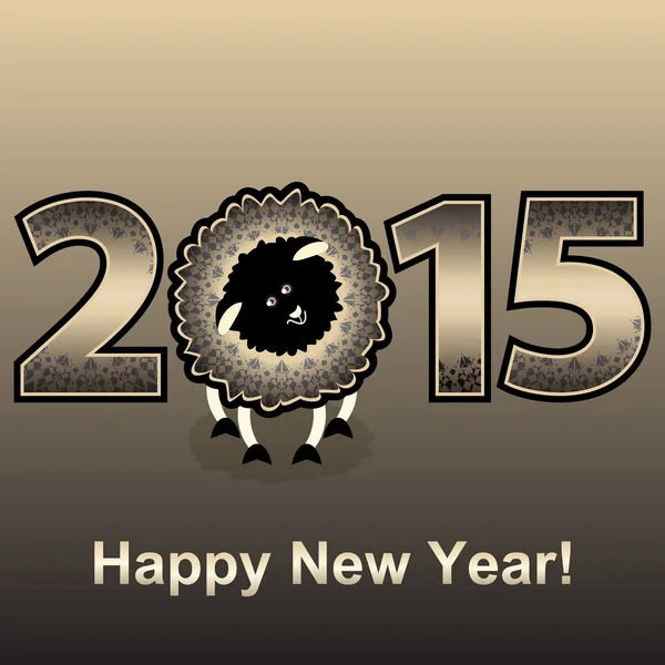 Anno nuovo il 2015. Anno degli ovini . — Vettoriale Stock