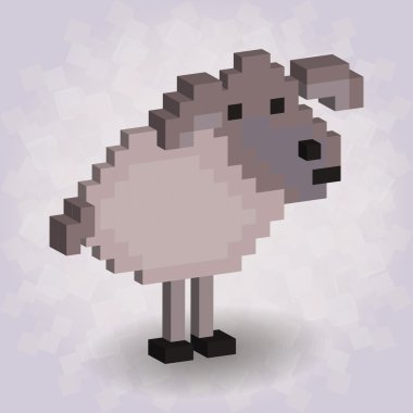 Genç biri. 3D pixel Art.